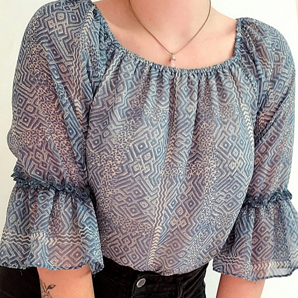 Blue Flowy Top - Picture 1 of 4